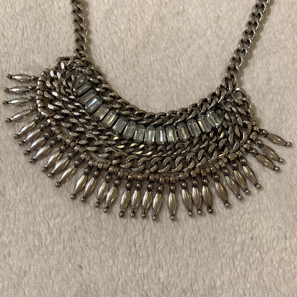 5mm 20 inch Silver Chain Necklace with Crystals